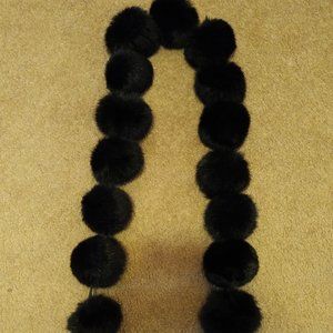 Danier Leather black rabbit fur pom-pom scarf